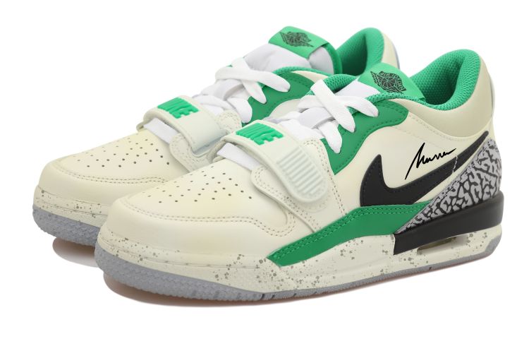 Shop [Kasut Custom] Air Jordan Legacy 312 Low 'Hitam Putih Hijau Berbintik' FN3407-101(Team拾玖-黄绿做旧女S-BOX）