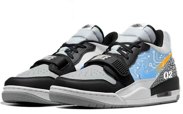 에어 조던 레거시 312 로우 "사이버펑크" (화이트/블루/그레이) CD9054-105(Team56-科技蓝图) Lookbook 에어 조던 레거시 312 로우 "사이버펑크" (화이트/블루/그레이) CD9054-105(Team56-科技蓝图)