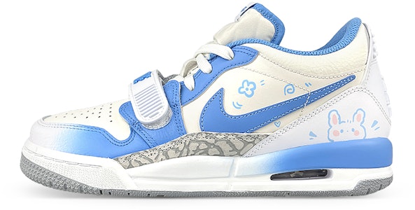 【定制球鞋】Jordan Legacy 312 禮盒 漸變 腮紅兔 低幫 復古籃球鞋 GS 白藍 Order 【定制球鞋】Jordan Legacy 312 禮盒 漸變 腮紅兔 低幫 復古籃球鞋 GS 白藍