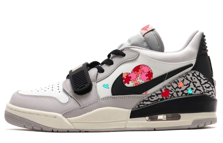 [Custom Shoes] Air Jordan Legacy 312 Low &#x27;Pixel Game White Grey Red&#x27;