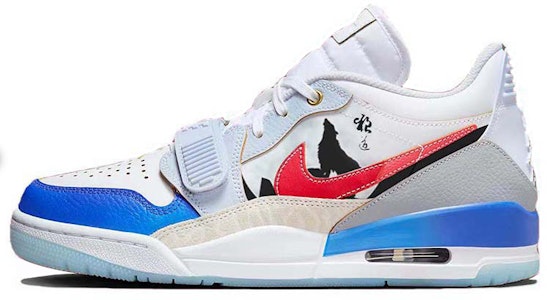 【訂製籃球鞋】Jordan Legacy 312 星空月色 狼山圖騰 狼道精神 低筒 復古籃球鞋 男款 白藍黑 Buy 【訂製籃球鞋】Jordan Legacy 312 星空月色 狼山圖騰 狼道精神 低筒 復古籃球鞋 男款 白藍黑