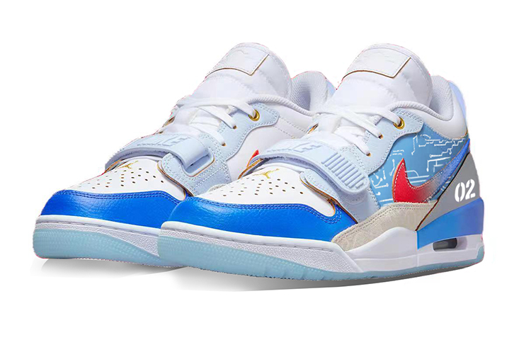 Lookbook [Sepatu Kustom] Air Jordan Legacy 312 Low 'Tech Blueprint Cyberpunk Putih-Biru-Merah' FN8902-161(Team56-科技蓝图)