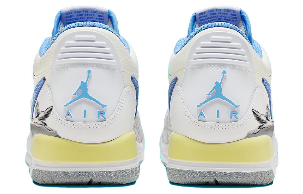 Shop [Sepatu Kustom] Air Jordan Legacy 312 Low 'Putih Biru Hitam - Gaya Cina Burung Bangau & Gunung Pinus' FJ7223-141(Team56-仙鹤松山)