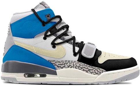 【定制球鞋】 Jordan Legacy 312 復古潮流 閃電鎧甲 賽博朋克 高幫 復古籃球鞋 男款 米藍灰 Order 【定制球鞋】 Jordan Legacy 312 復古潮流 閃電鎧甲 賽博朋克 高幫 復古籃球鞋 男款 米藍灰