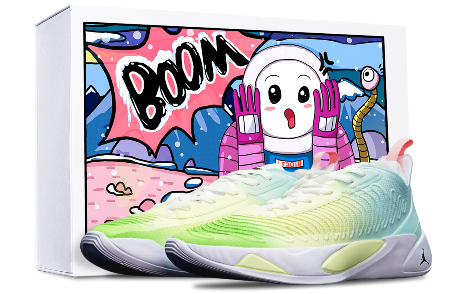 Buy 루카 1 '마카롱 그린옐로우블루 그라데이션' (커스텀) DN1771-106(TeamT-东契奇绿黄蓝S-BOX)