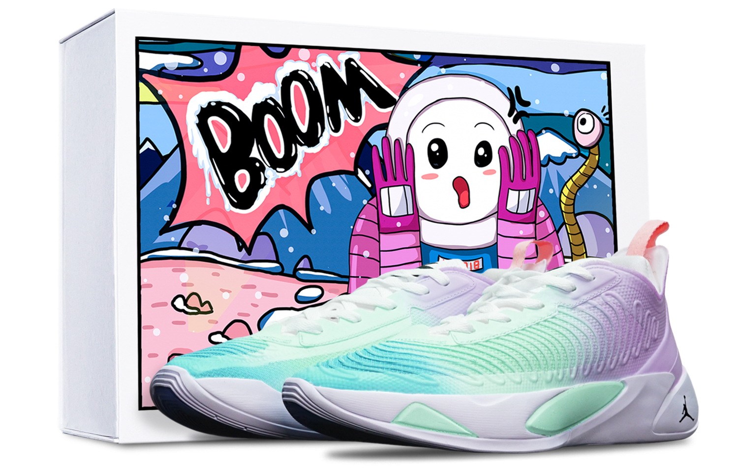 Buy [Sepatu Custom] Air Jordan Luka 1 PF 'Macaron Gradasi Biru Ungu Putih' DN1771-106(TeamT-东契奇蓝紫S-BOX)