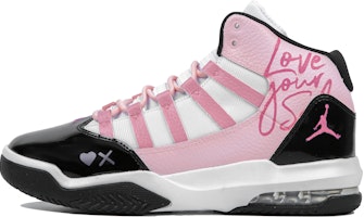 【訂製籃球鞋】 Jordan Max Aura 1 戀歌 兒童趣味派對 甜酷 禮盒 高筒 復古籃球鞋 GS 黑粉 Order 【訂製籃球鞋】 Jordan Max Aura 1 戀歌 兒童趣味派對 甜酷 禮盒 高筒 復古籃球鞋 GS 黑粉