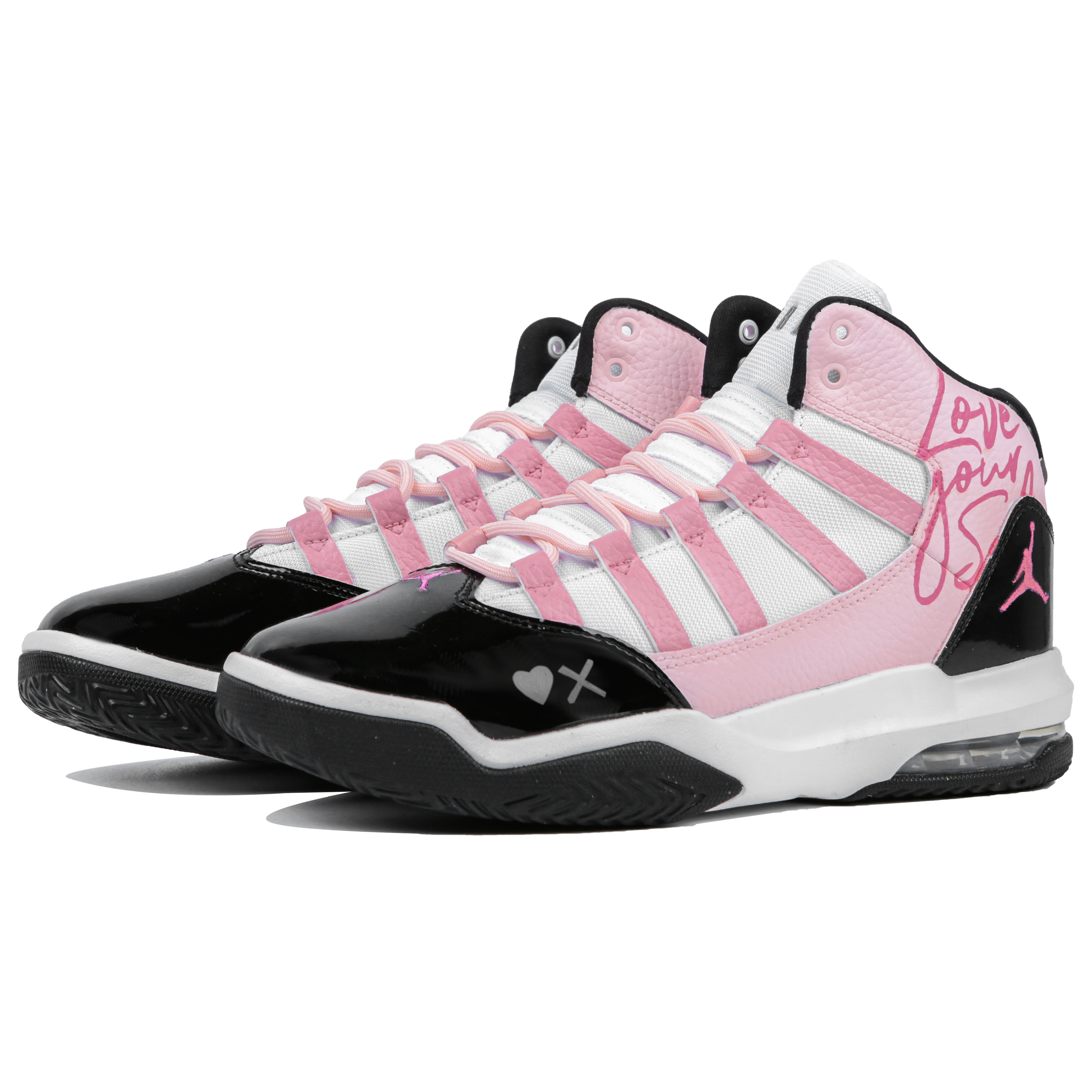 Shop 에어 조던 맥스 아우라 1 '블랙 핑크' (커스텀) AQ9214-121(Team4-女款恋歌SBOX)