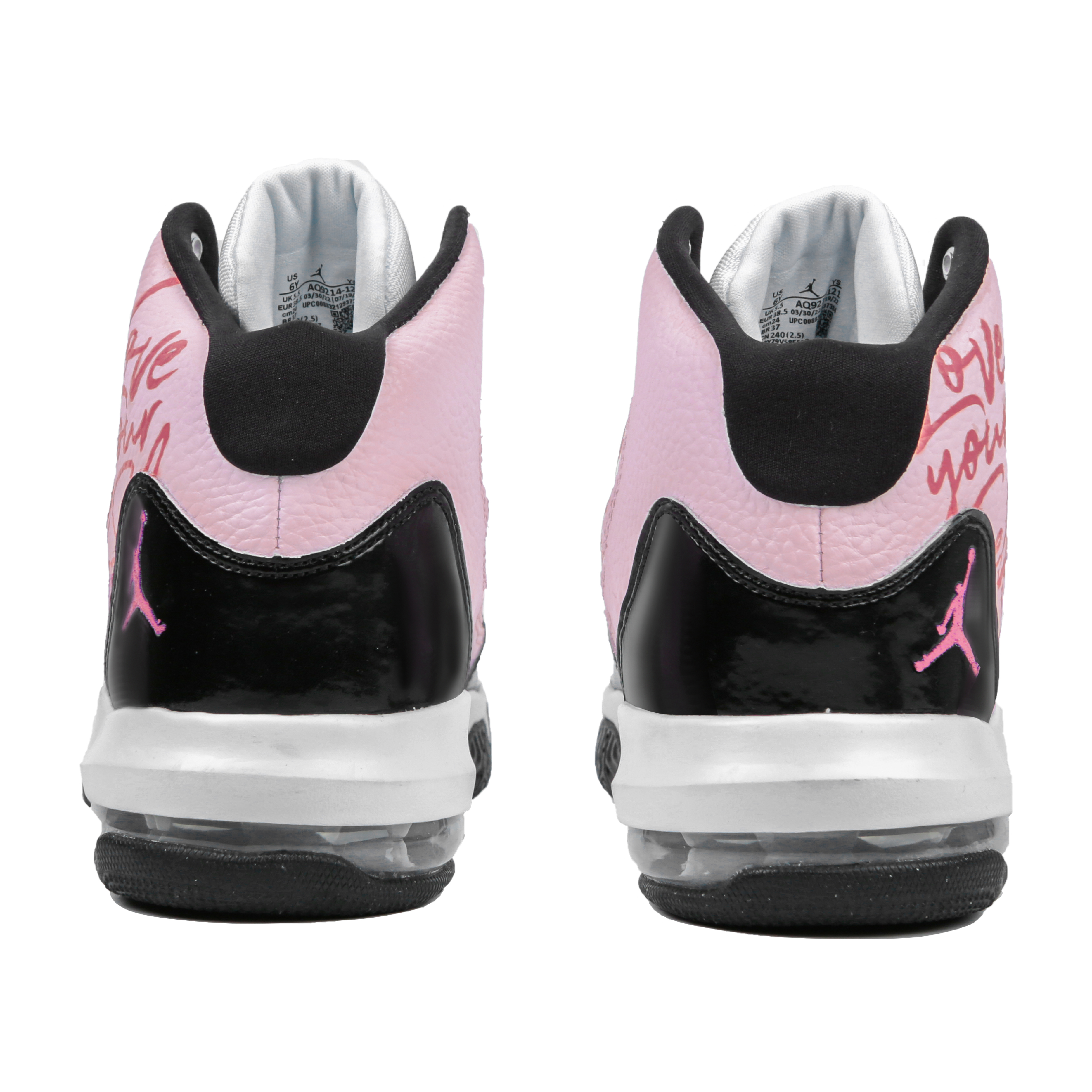 Shop 에어 조던 맥스 아우라 1 '블랙핑크 러브송 파티' 커스텀 슈즈 AQ9214-121(Team4-女款恋歌)