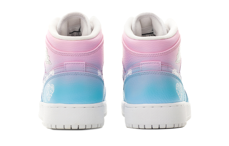 Purchase 【カスタムシューズ】バレンタインブルーピンクグラデーションAir Jordan Mid 554724-130(TeamA-AJ1男女款腰果花蓝粉)
