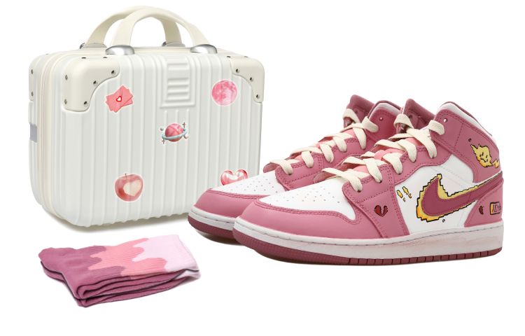 Buy [定制鞋款] 耐克Air Jordan 1 Mid '动漫皮卡丘 天然白 粉色' DQ8423-616(Team拾玖-动漫比卡女S-BOX)