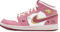 Order 【訂製球鞋】Jordan Air Jordan 1 Mid OKHR 動畫風 比卡 電量 心 質感磨舊 中筒 復古籃球鞋 GS 白粉