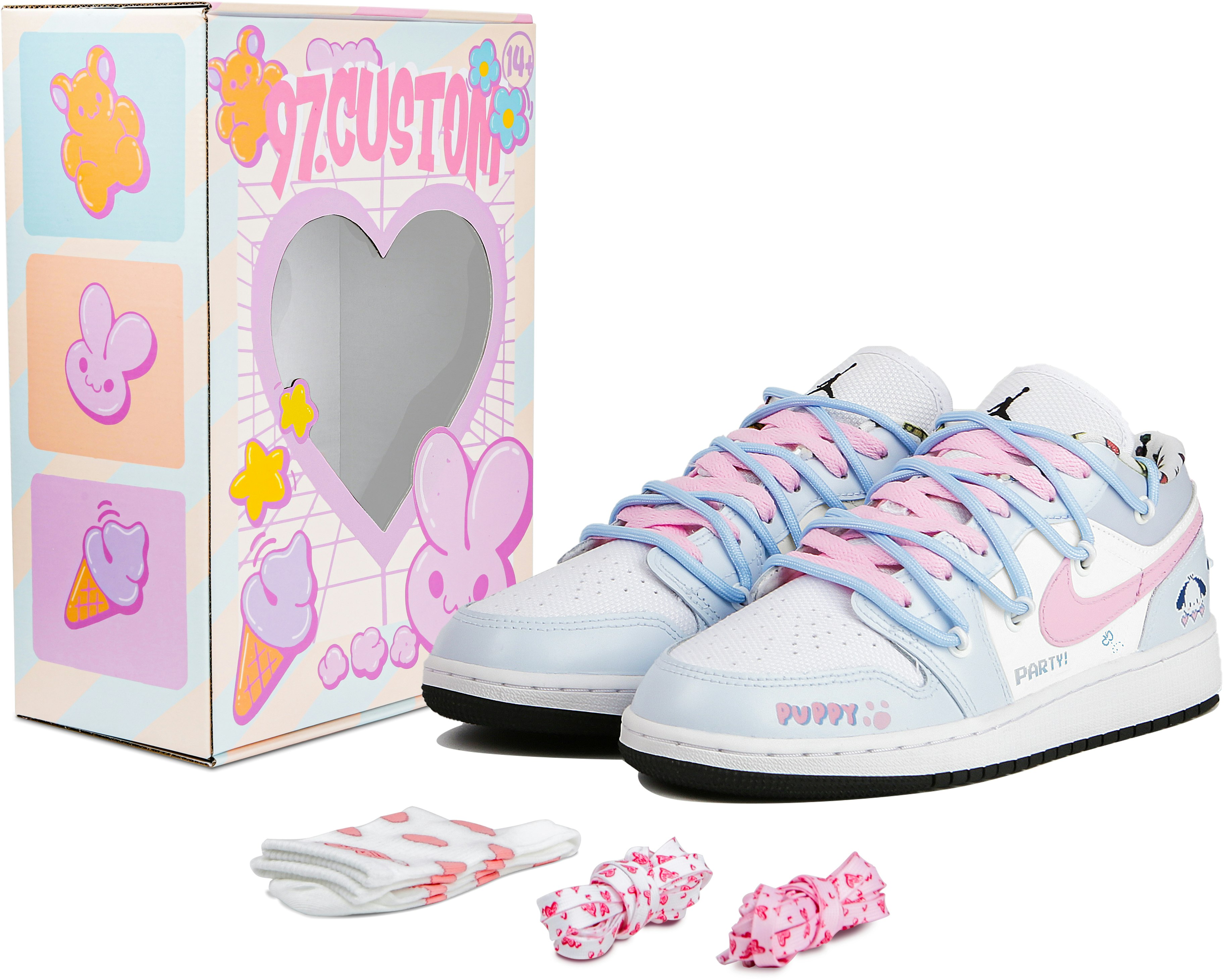 custom-shoes-air-jordan-sanrio-x-1-low-heartwarming-puppy-purple