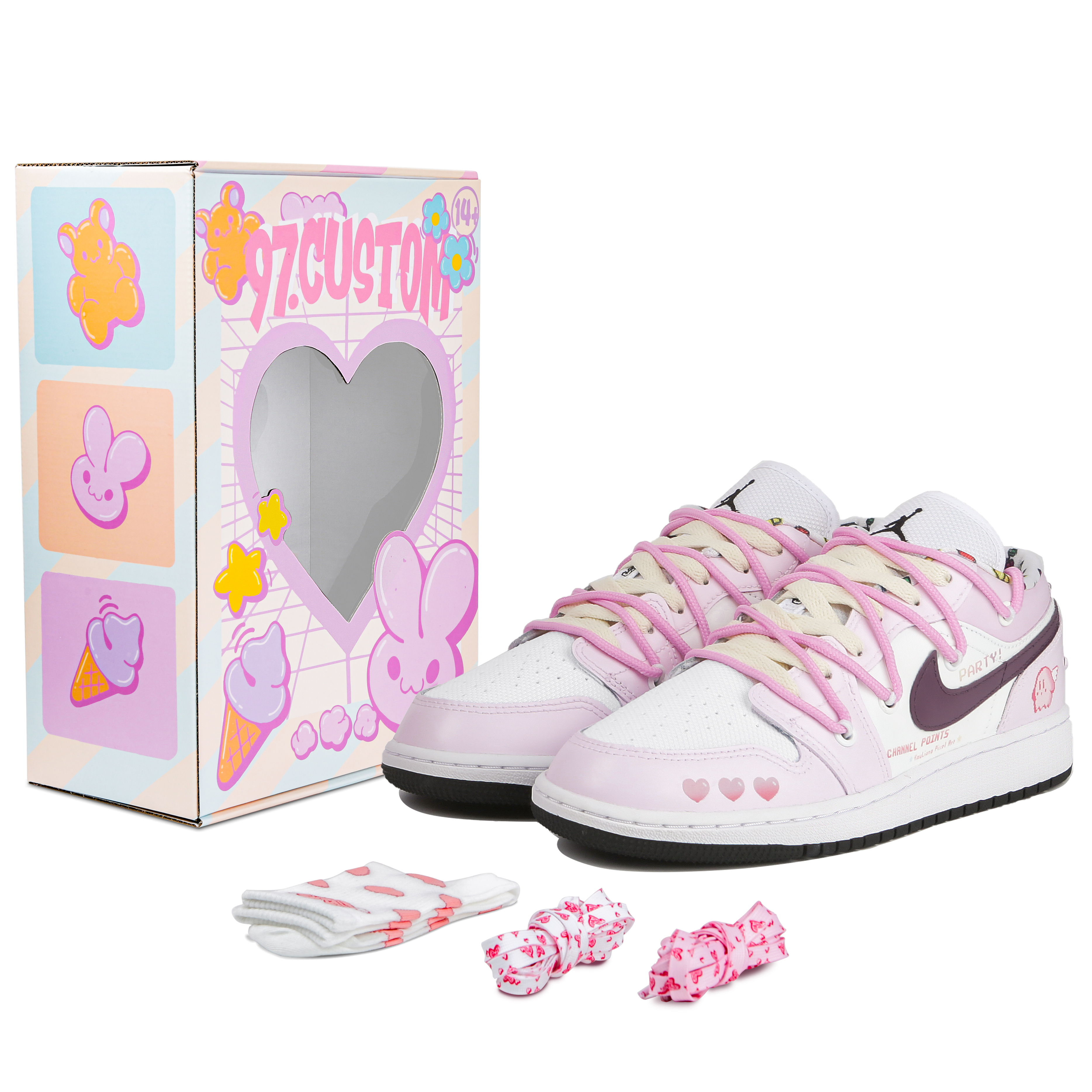 Buy [カスタムシューズ] エアジョーダン サンリオ x 1 ロー 'ゼリーパーティーパープル' DM8969-114(Team4-女款果冻派对SBOX)