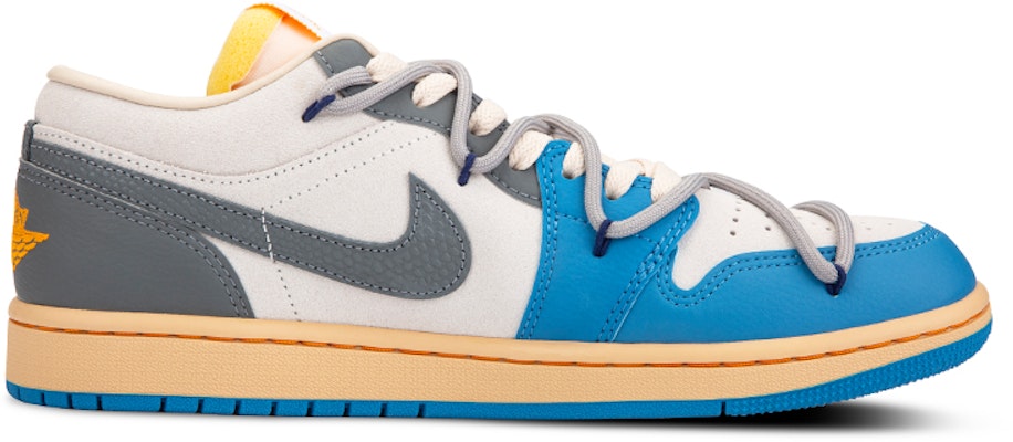 【客製化球鞋】 佐敦 Air Jordan 1 低筒 小Union 解構綁帶 材質拼接 復古 低筒 復古籃球鞋 男款 藍灰紅 Order 【客製化球鞋】 佐敦 Air Jordan 1 低筒 小Union 解構綁帶 材質拼接 復古 低筒 復古籃球鞋 男款 藍灰紅