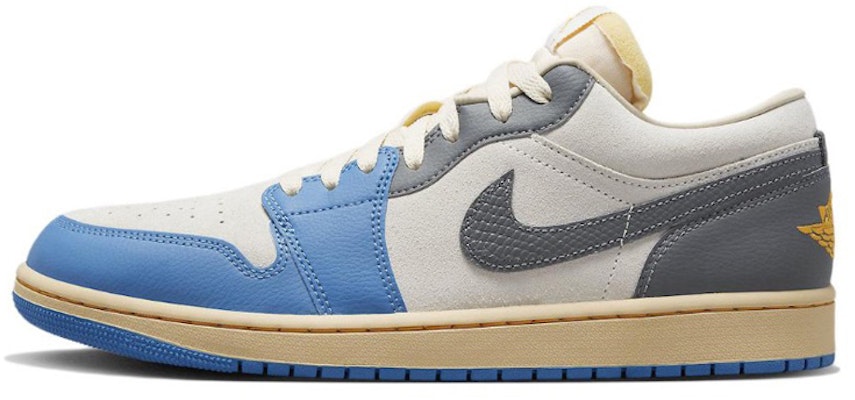 【客製化球鞋】 佐敦 Air Jordan 1 低筒 小Union 解構綁帶 材質拼接 復古 低筒 復古籃球鞋 男款 藍灰紅 Details for 【客製化球鞋】 佐敦 Air Jordan 1 低筒 小Union 解構綁帶 材質拼接 復古 低筒 復古籃球鞋 男款 藍灰紅