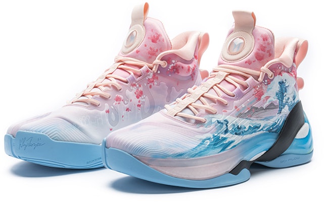 【定制球鞋】 Anta安踏 KT7 湯普森7代 野鶴製造 氮科技 浮世繪 海浪 花瓣 減震防滑耐磨 低幫 實戰籃球鞋 男款 粉藍 Lookbook 【定制球鞋】 Anta安踏 KT7 湯普森7代 野鶴製造 氮科技 浮世繪 海浪 花瓣 減震防滑耐磨 低幫 實戰籃球鞋 男款 粉藍