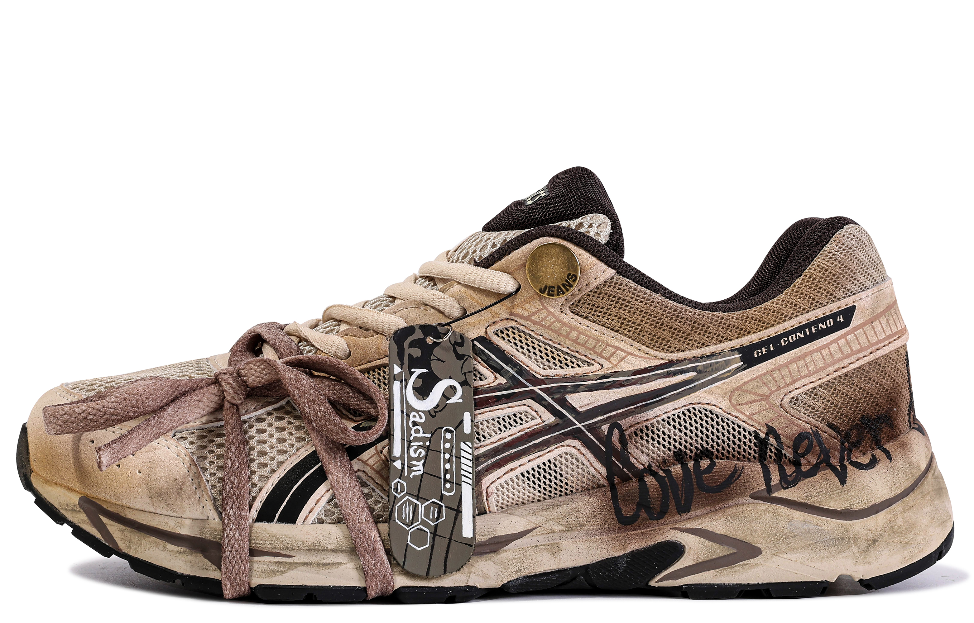 Buy 【カスタムシューズ】ASICS ゲルコンテンド 4「ダ・ヴィンチウェイストランドブラウン」 T8D4Q-030(TEAMM-浮冥废墟)