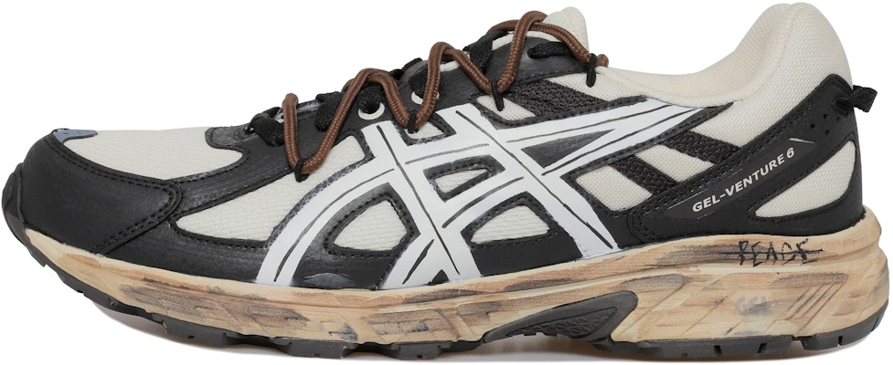 【訂製球鞋】 Asics Gel-Venture 6 OKHR 老化風格 摩卡 裁解結構鞋帶 字體 磨損抗性透氣 低筒 慢跑鞋 男款 黑白灰 Buy 【訂製球鞋】 Asics Gel-Venture 6 OKHR 老化風格 摩卡 裁解結構鞋帶 字體 磨損抗性透氣 低筒 慢跑鞋 男款 黑白灰