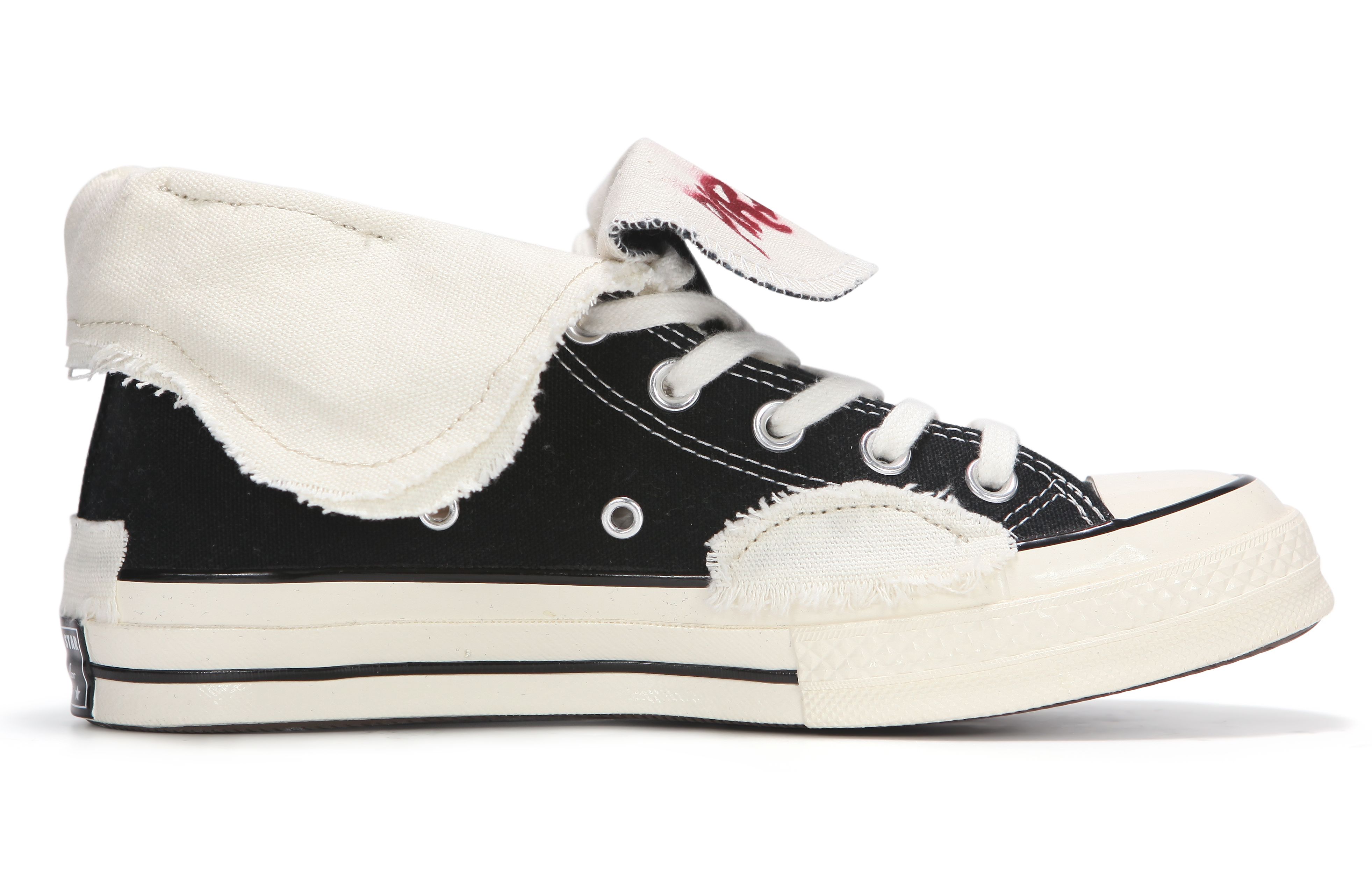 Order [Custom Shoes] Converse 1970s All Star High-Top Canvas Black and White 'Deconstructed Retro Wave'