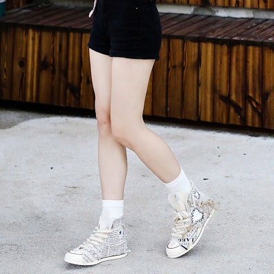 컨버스 1970s 올스타 하이 '탄 신문지' 커스텀 슈즈 162053C-(Team104-焚烧画报) 1