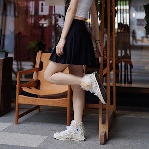 【訂製球鞋】Converse 1970s All Star 月夜海棠 復古 布藝貼花 高幫 帆布鞋 男女同款 米黃色 2