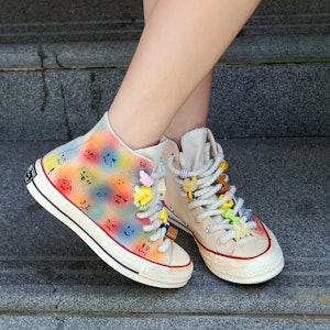 【定制球鞋】Converse 1970s All Star 彩虹表情 復古 防滑耐磨 高筒 帆布鞋 男女同款 Sizing 【定制球鞋】Converse 1970s All Star 彩虹表情 復古 防滑耐磨 高筒 帆布鞋 男女同款