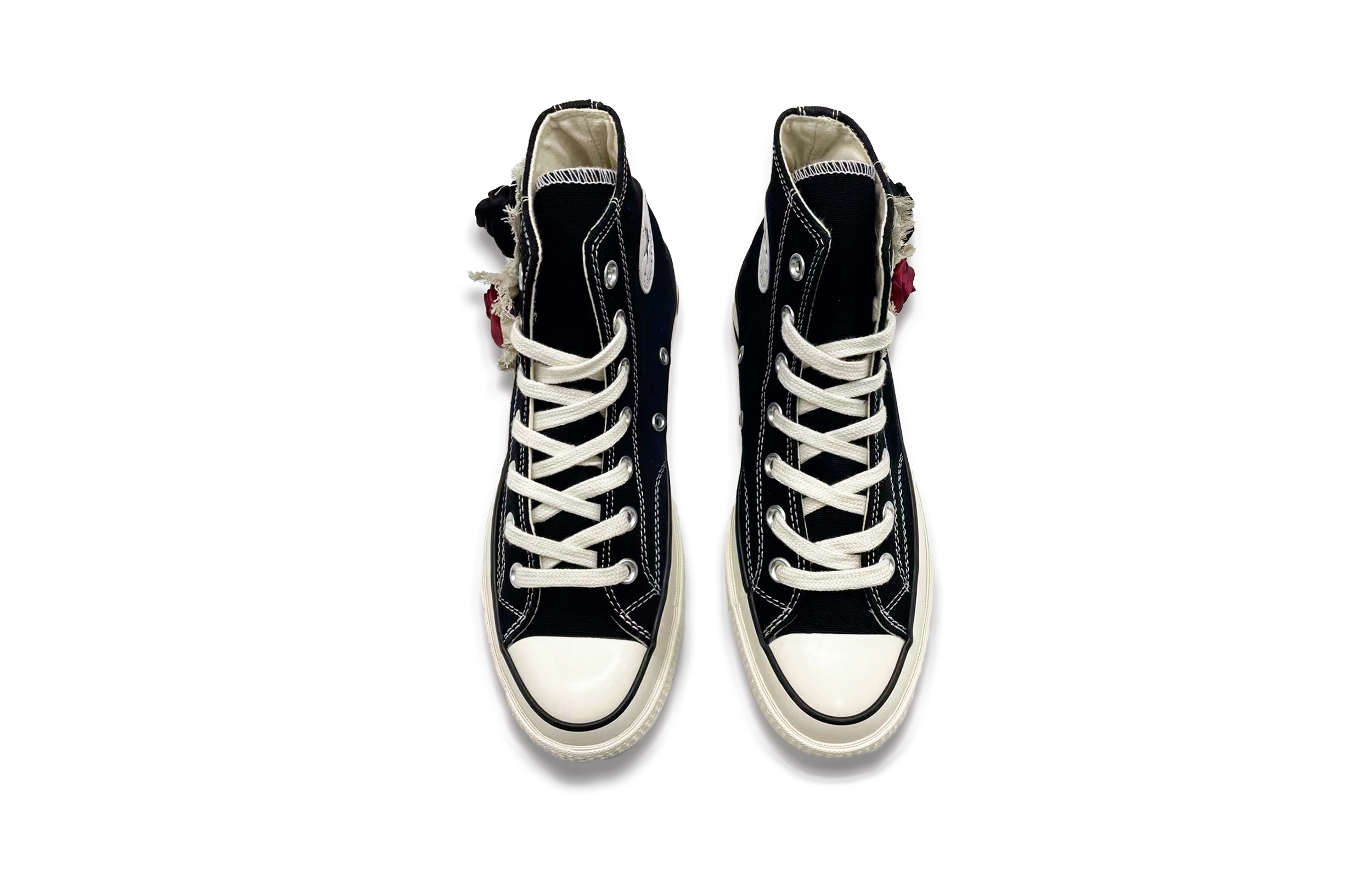 Shop [Sepatu Custom] Converse All Star 1970s 'Black Rose Distressed Bordir High-Top' 162050C(TeamD-男女同款黑玫瑰刺绣)