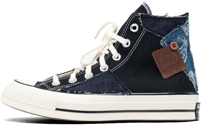 【定制球鞋】Converse All Star 1970s 經典款 牛仔 腰果花 縫紉 拼接 高幫 帆布鞋 男女同款 黑棕 Buy 【定制球鞋】Converse All Star 1970s 經典款 牛仔 腰果花 縫紉 拼接 高幫 帆布鞋 男女同款 黑棕