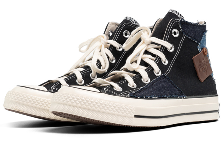 Lookbook 【定制球鞋】Converse All Star 1970s 經典款 牛仔 腰果花 縫紉 拼接 高幫 帆布鞋 男女同款 黑棕