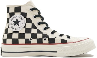 カスタムシューズ: コンバーチャック1970sハイ「チェックスマイリーグラフィティ」 162053C(TeamD-男女同款棋盘格笑脸黑白黄) Order カスタムシューズ: コンバーチャック1970sハイ「チェックスマイリーグラフィティ」 162053C(TeamD-男女同款棋盘格笑脸黑白黄)