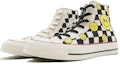 Lookbook カスタムシューズ: コンバーチャック1970sハイ「チェックスマイリーグラフィティ」 162053C(TeamD-男女同款棋盘格笑脸黑白黄)