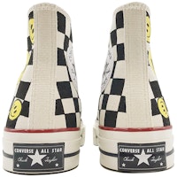 カスタムシューズ: コンバーチャック1970sハイ「チェックスマイリーグラフィティ」 162053C(TeamD-男女同款棋盘格笑脸黑白黄) Purchase カスタムシューズ: コンバーチャック1970sハイ「チェックスマイリーグラフィティ」 162053C(TeamD-男女同款棋盘格笑脸黑白黄)