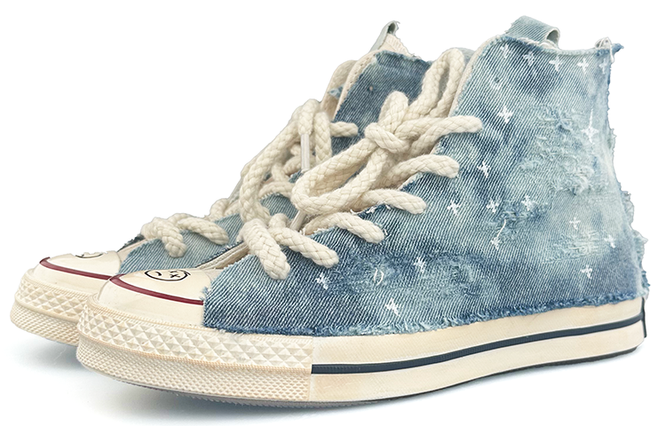 Shop [Custom Schuhe] Converse Chuck Taylor All-Star High ''Denim Blau'' 162053C（Team13-西部牛仔）