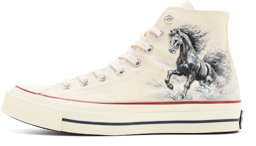 【定制球鞋】Converse 1970s All Star 3D塗鴉 千里馬 高筒 帆布鞋 男女同款 米白色 Buy 【定制球鞋】Converse 1970s All Star 3D塗鴉 千里馬 高筒 帆布鞋 男女同款 米白色