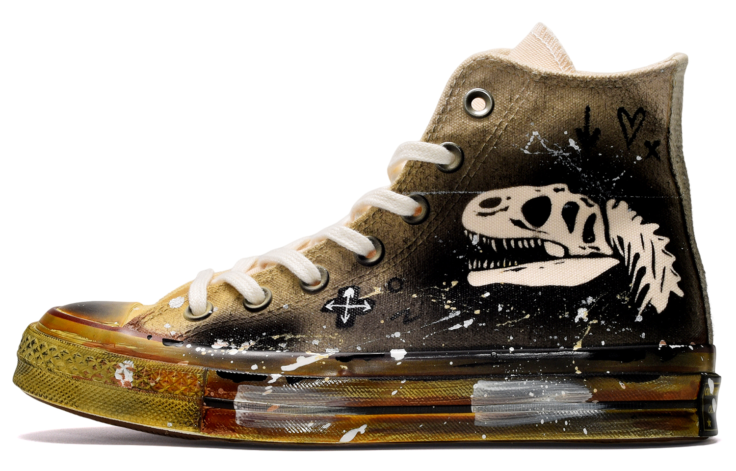 [Custom Shoes] Converse Chuck Taylor All Star 1970s Hi 'Splash Ink Tyrannosaurus'