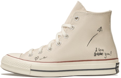 【定制球鞋】Converse 1970s All Star Chuck Hi 白色浪漫 高筒 帆布鞋 男女同款 米白色 Buy 【定制球鞋】Converse 1970s All Star Chuck Hi 白色浪漫 高筒 帆布鞋 男女同款 米白色