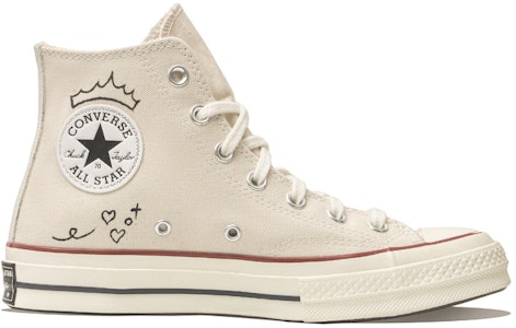 【定制球鞋】Converse 1970s All Star Chuck Hi 白色浪漫 高筒 帆布鞋 男女同款 米白色 Order 【定制球鞋】Converse 1970s All Star Chuck Hi 白色浪漫 高筒 帆布鞋 男女同款 米白色