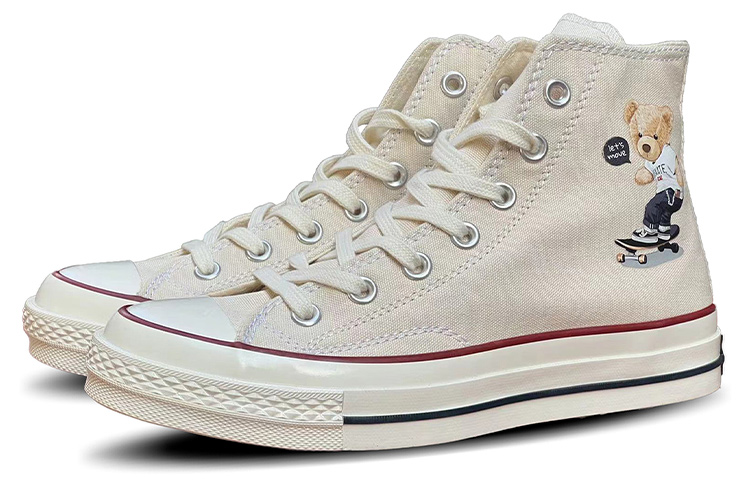 Lookbook 【カスタムシューズ】コンバース チャックテイラー オールスター 1970s「テディベア」 162053C(TeamD-男女同款运动小熊米白)