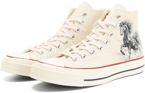【定制球鞋】Converse 1970s All Star 3D塗鴉 千里馬 高筒 帆布鞋 男女同款 米白色 Lookbook 【定制球鞋】Converse 1970s All Star 3D塗鴉 千里馬 高筒 帆布鞋 男女同款 米白色