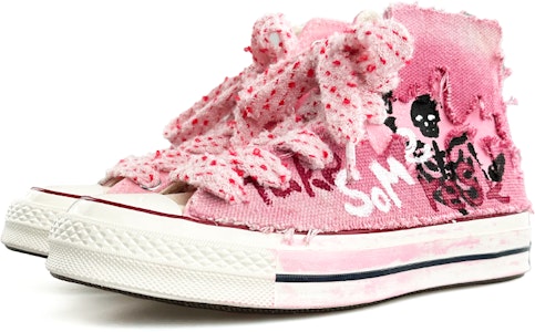 【定制鞋】匡威Chuck Taylor 1970s高帮黑粉色“骷髅涂鸦” 162053C(Team13-手绘骷髅) Lookbook 【定制鞋】匡威Chuck Taylor 1970s高帮黑粉色“骷髅涂鸦” 162053C(Team13-手绘骷髅)