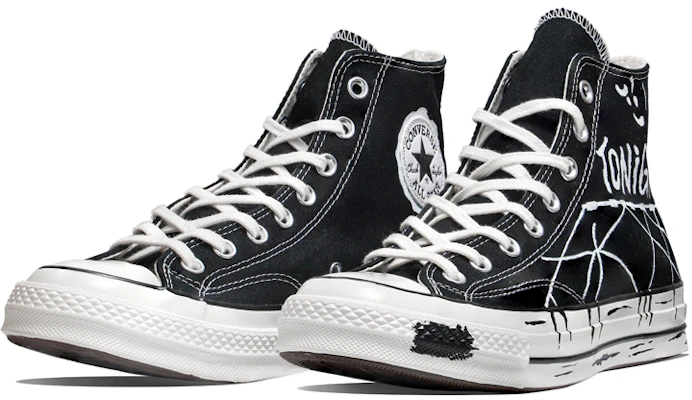 【定制球鞋】Converse 1970sAll Star 暴力塗鴉 復古 高幫 帆布鞋 男女同款 黑白色 Lookbook 【定制球鞋】Converse 1970sAll Star 暴力塗鴉 復古 高幫 帆布鞋 男女同款 黑白色