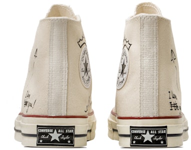 【定制球鞋】Converse 1970s All Star Chuck Hi 白色浪漫 高筒 帆布鞋 男女同款 米白色 Shop 【定制球鞋】Converse 1970s All Star Chuck Hi 白色浪漫 高筒 帆布鞋 男女同款 米白色