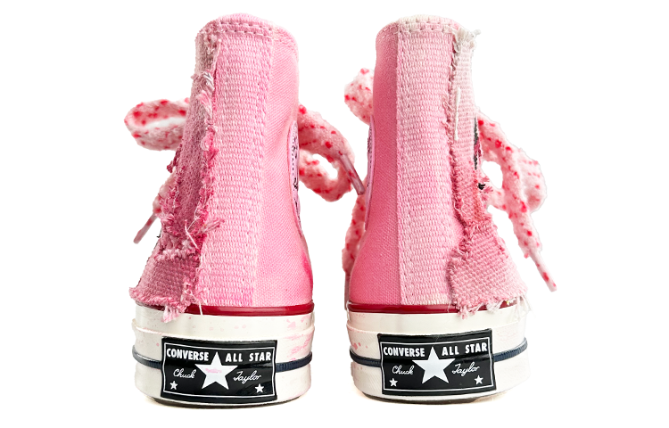 Shop カスタムシューズ] コンバース チャック テイラー オールスター 1970s ハイ ブラック ピンク「スカル グラフィティ」 162053C(Team13-手绘骷髅)