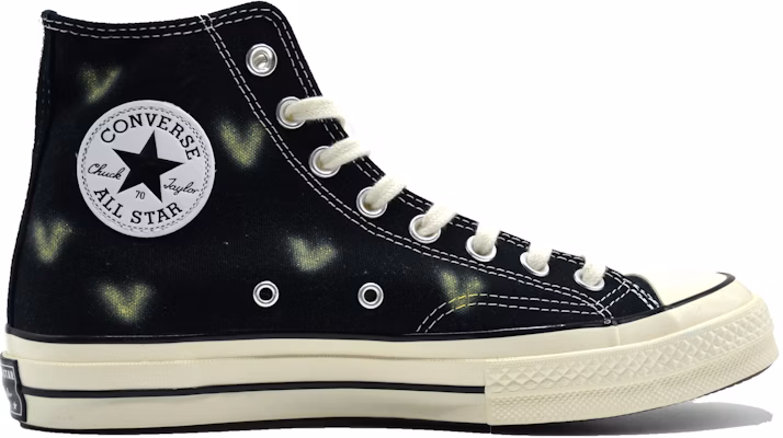 【定制球鞋】Converse 1970s all star 噴繪 愛心塗鴉 耐磨防滑 高筒 帆布鞋 男女同款 復古黑 Order 【定制球鞋】Converse 1970s all star 噴繪 愛心塗鴉 耐磨防滑 高筒 帆布鞋 男女同款 復古黑