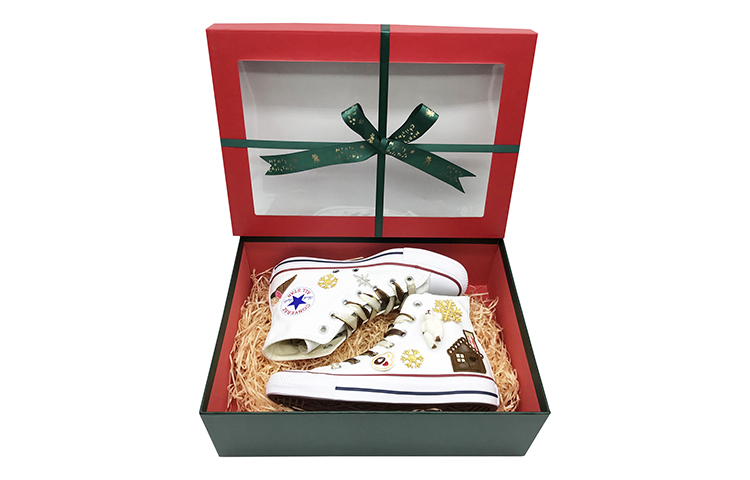 Sizing [カスタムシューズ] コンバース チャックテイラー ハイトップ『クリスマスベア刺繍』 101009C（TeamD-圣诞节主题男女款刺绣小熊）