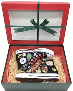 【定制球鞋】Converse Chuck Taylor All Star 限量200雙 聖誕節 燙印刺繡小熊章 高幫 帆布鞋 男女同款 黑綠紅 特殊禮盒 Buy 【定制球鞋】Converse Chuck Taylor All Star 限量200雙 聖誕節 燙印刺繡小熊章 高幫 帆布鞋 男女同款 黑綠紅 特殊禮盒
