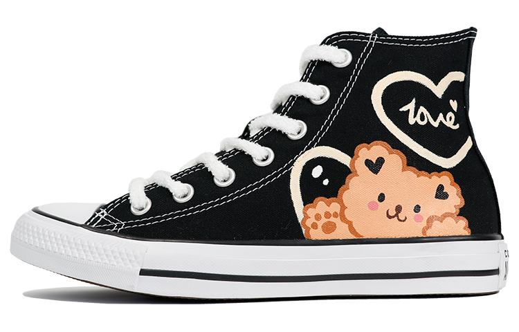 [Custom Shoes] Converse Chuck Taylor All Star High Black Yellow 'Cute Bear'