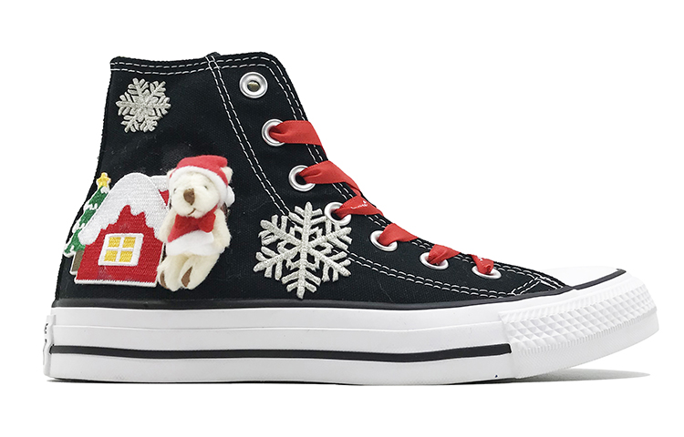Lookbook [Kasut Tersuai] Converse Chuck Taylor All Star Tinggi 'Beruang Sulam Krismas Edisi Terhad' 101010（TeamD-圣诞节男女款刺绣小熊BOX）