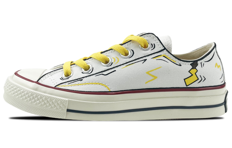 Buy 【定制球鞋】ConverSE Chuck Taylor All Star 是在玩鞋 皮卡丘閃電 低幫 帆布鞋 男女 白黃